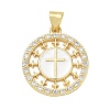 Religion Cross Brass Micro Pave Clear Cubic Zirconia Pendants CU-CBA83A6-03E-G02-1