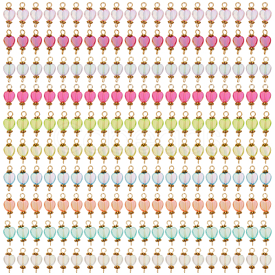 200Pcs 10 Colors Transparent Acrylic Pendants PALLOY-GO00013-1