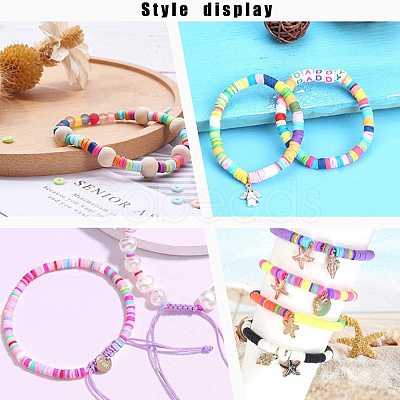 Handmade Polymer Clay Bead Spacers X-CLAY-R067-8.0mm-M1-1