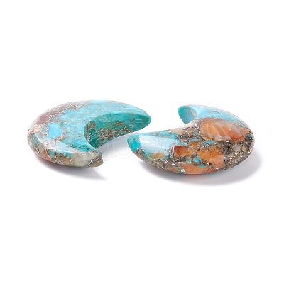Assembled Natural Orange Quartz & Synthetic Turquoise Cabochons G-K317-B01-1