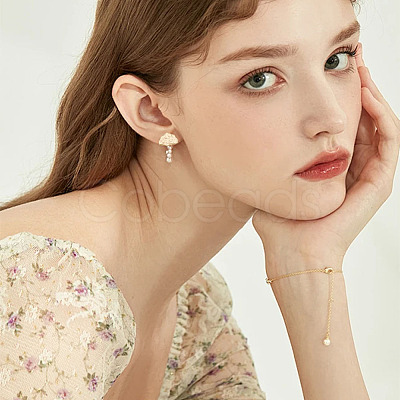 12Pcs Cloud Shape Brass Stud Earring Findings KK-GO0001-65-1