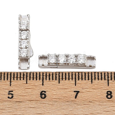 925 Sterling Silver Micro Pave Clear Cubic Zirconia Bayonet Clasps STER-C016-01B-P-1