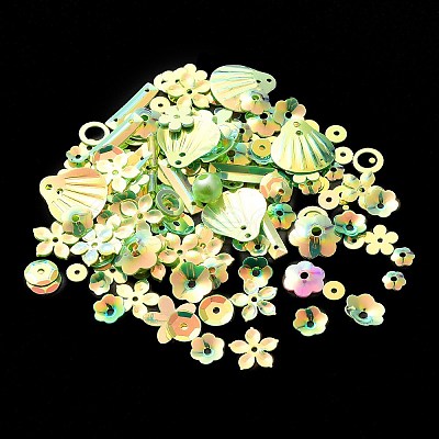 Rainbow Iridescent PVC Paillette/Sequins Beads & Links & Pendants PVC-C001-01E-1