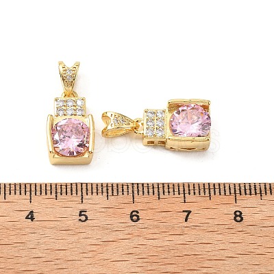 Brass Micro Pave Cubic Zirconia Pendants KK-G533-18G-02-1