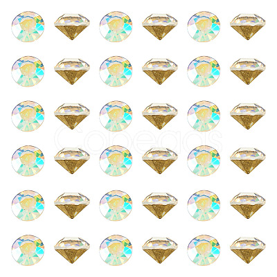 1 Bag Pointed Back Glass Rhinestone Cabochons RGLA-TADJ0001-01A-07-1