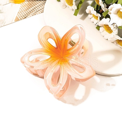 Hollowe Flower Plastic Claw Hair Clips PW-WGE9AB2-02-1