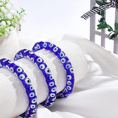 Nbeads Handmade Evil Eye Lampwork Beads Strands LAMP-NB0001-50B-1