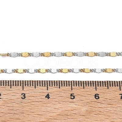 Two Tone 2MM 304 Stainless Steel Oval Link Chain Necklaces NJEW-D328-02GP-1