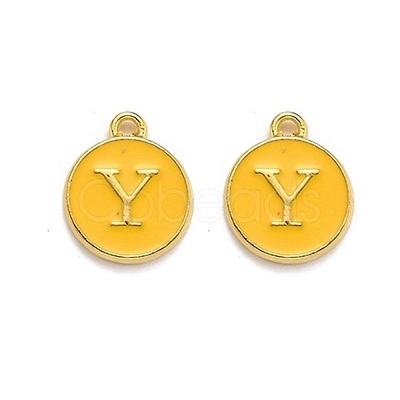 Golden Plated Alloy Enamel Charms ENAM-Q437-13Y-1