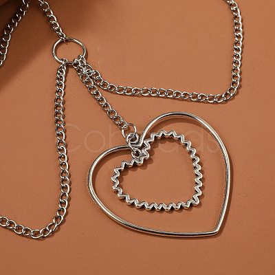 Alloy Sexy Hollow Elastic Multilayer Heart Chain FS-WGB5E69-01-1