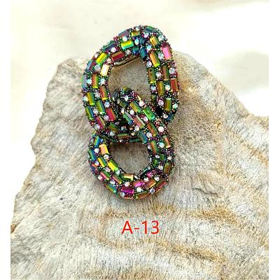 Alloy & Glass Dangle Stud Earrings FS-WG3D9CC-14-1