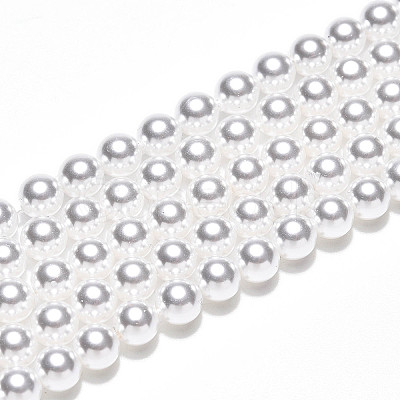 Baking Paint Pearlized Glass Pearl Bead Strands HY-N002-4mm-A12-1