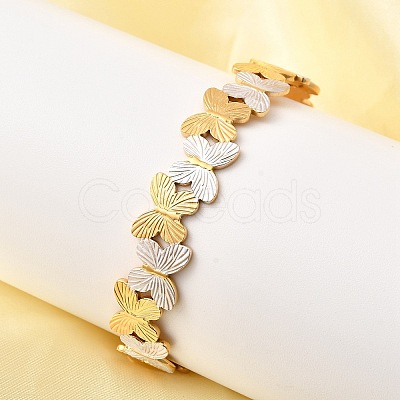 304 Stainless Steel Cuff Bangles for Women BJEW-F509-03A-G-1