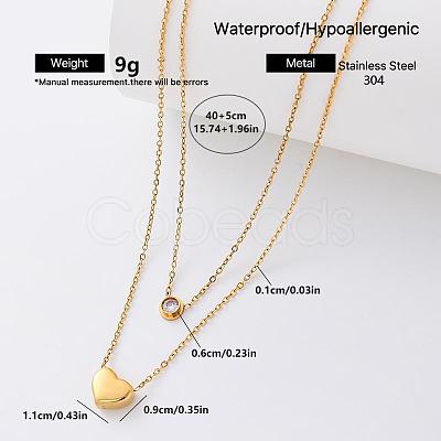 304 Stainless Steel Pendant Double Layer Necklaces BE8835-1-1