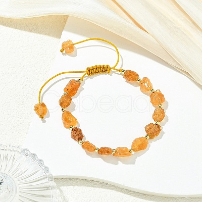 Natural Tourmaline & Brass Beads Braided Bead Bracelets BJEW-JB13938-1