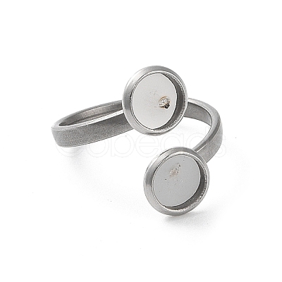 Non-Tarnish 304 Stainless Steel Open Cuff Ring Findings X-STAS-E124-05A-P-1