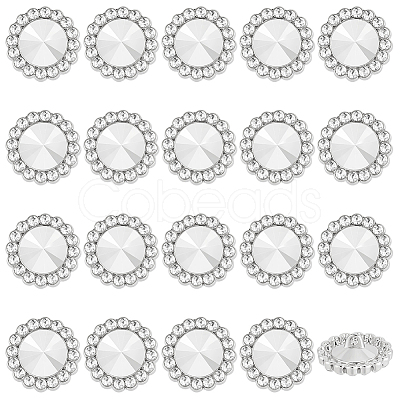 20Pcs Alloy Rhinestone Shank Buttons BUTT-GA0001-19A-1