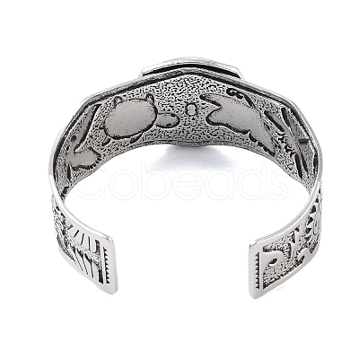 Constellation Alloy Open Cuff Bangles for Women Men BJEW-C064-01AS-02-1