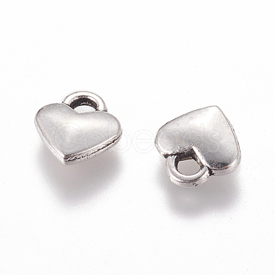 Tibetan Style Alloy Heart Charms TIBEP-LFH260Y-FF-1
