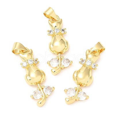Rack Plating Brass Micro Pave Cubic Zirconia Pendants KK-A185-26G-1