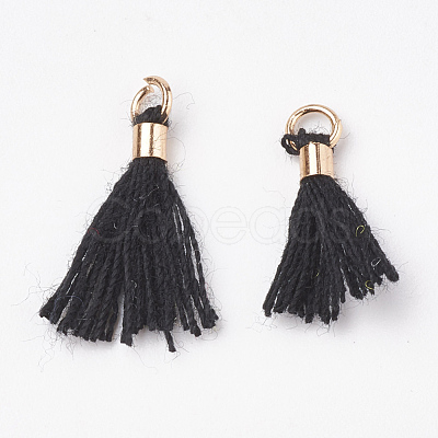 Polycotton(Polyester Cotton) Tassel Pendant Decorations X-FIND-S275-G-M-1