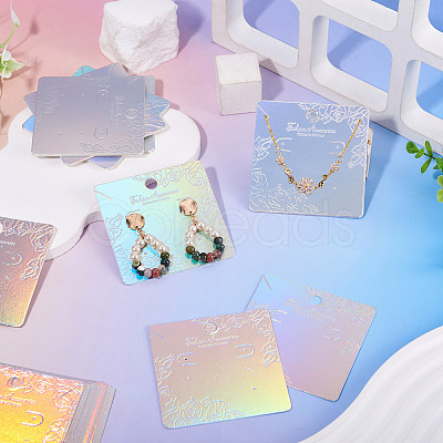 50Pcs Laser Paper Necklace Earring Display Cards CDIS-TA0001-55-1