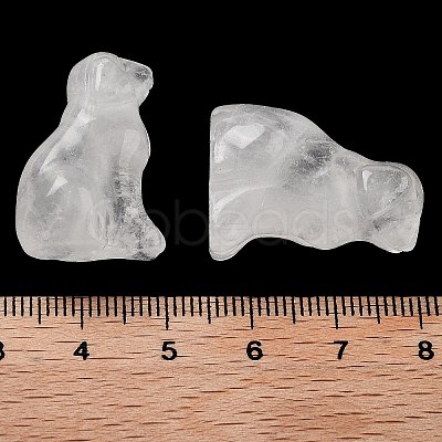 Natural Quartz Crystal Carved Dog Figurines DJEW-L023-A03-1