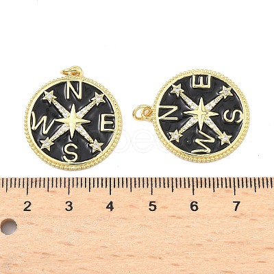 Eco-Friendly Brass Micro Pave Clear Cubic Zirconia Enamel Pendants ZIRC-C024-01G-01-1-1