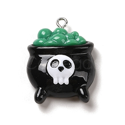Opaque Resin Pendants RESI-K020-04G-1