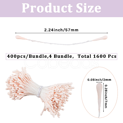 Gypsum with Cotton Cord Artificial Flower Core DIY-WH20007-36A-03-1