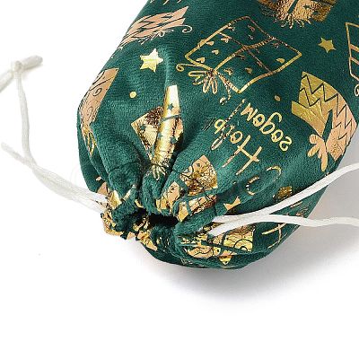 Gold Stamping Christmas Velvet Storage Bags ABAG-Q053-01B-03E-1