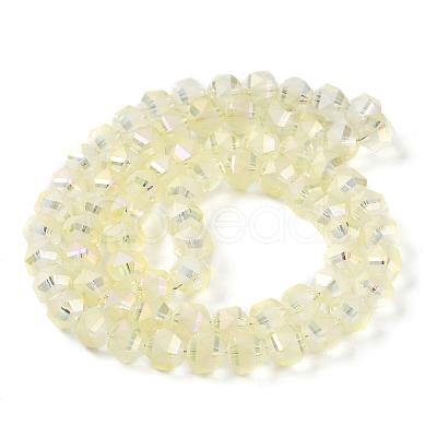 Electroplate Transparent Glass Beads Strands EGLA-I018-FR02-1