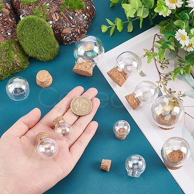 10Pcs 5 Style Iridescent Glass Dome Cover AJEW-PH0004-88-1