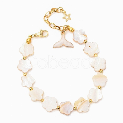 Shell Pearl Beaded Bracelets for Women BJEW-JB12426-1