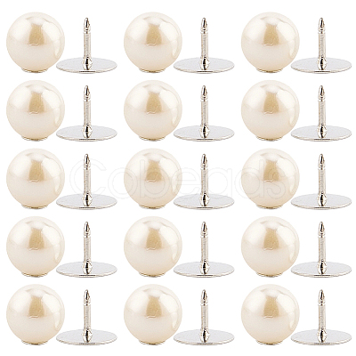 20Pcs ABS Plastic Pearl No Sewing Buttons BUTT-CY0001-22A-1