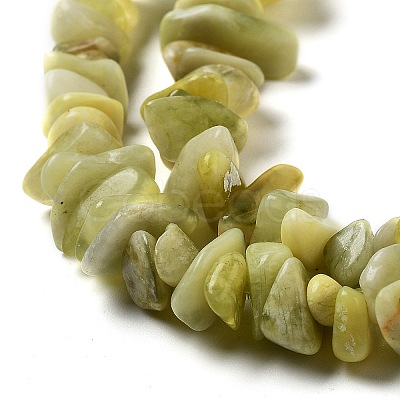 Natural Lemon Jade Chip Bead Strands G-M205-22-1