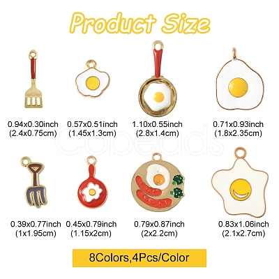 24Pcs 8 Styles Alloy Enamel Charms ENAM-FS0002-78-1