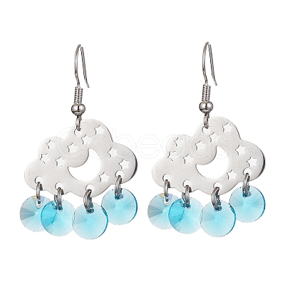 Cloud Brass Chandelier Earrings EJEW-JE05477-1