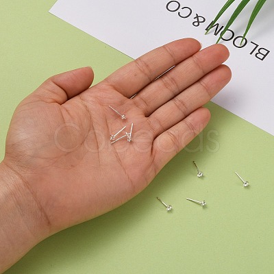 925 Sterling Silver Stud Earring Findings STER-K167-027B-S-1