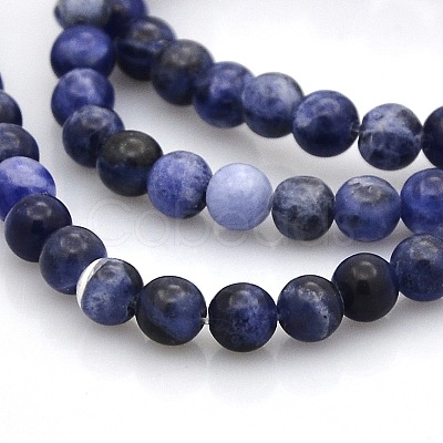 Natural Sodalite Round Beads Strands G-N0120-19-4mm-1