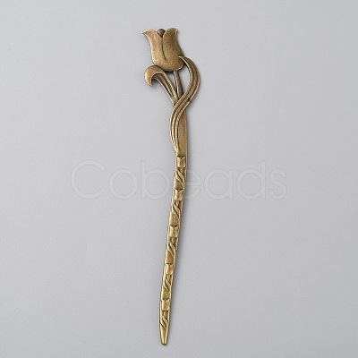 Alloy Rose Hair Sticks MRMJ-WH0077-100N-AB-1
