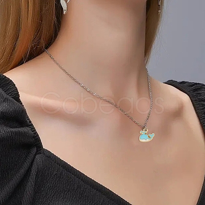 20Pcs 10 Styles Sea Animal Alloy Enamel Pendants ENAM-YW0004-35-1
