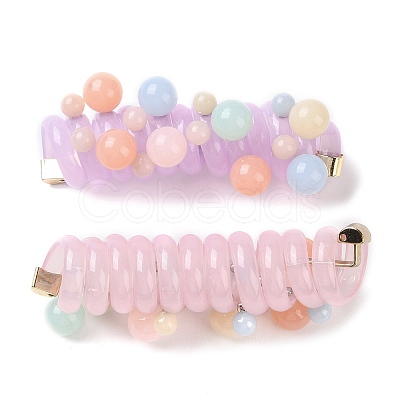 Imitation Jelly Plastic & Alloy Spiral Hair Tie for Women & Girl MRMJ-M004-01-1