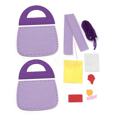 Non Woven Fabric Embroidery Needle Felt Sewing Craft of Pretty Bag Kids DIY-H140-05-1