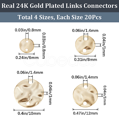 80Pcs 4 Styles Brass Connector Charms KK-CN0002-93G-1
