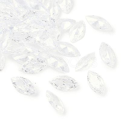 Cubic Zirconia Pointed Back Cabochons ZIRC-M003-10x5mm-007-1
