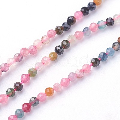 Natural Multicolor Tourmaline Beads Strands G-F619-20B-2mm-1
