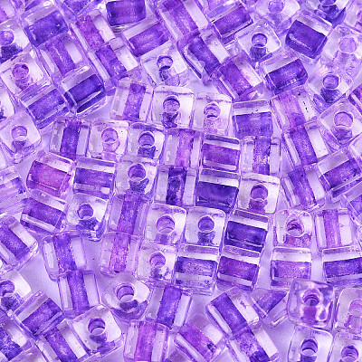 Transparent Inside Colours Glass Seed Beads SEED-T007-11B-1