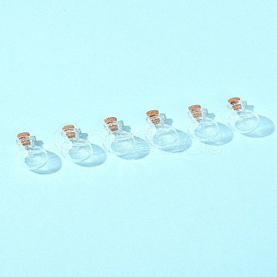 8Pcs Round Glass Bottle for Bead Containers BOTT-FS0001-03-1