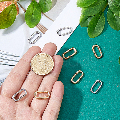 8Pcs 2 Colors Brass Spring Gate Rings KK-HS0015-10-1
